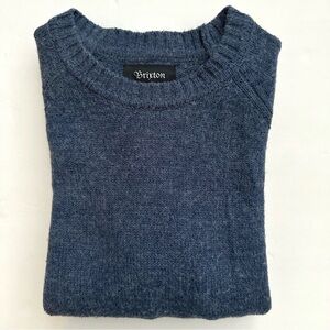 Brixton Men’s Sweater Medium Acrylic & Wool Blue Crewneck Pullover